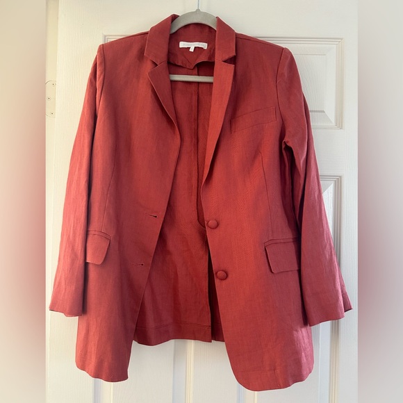 ETOPHE STUDIOS CORAL Linen Blazer Short Set, Size Small - Picture 3 of 5